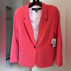 NWT Kensie Coral Blazer with Polka Dot Lining | Size Small